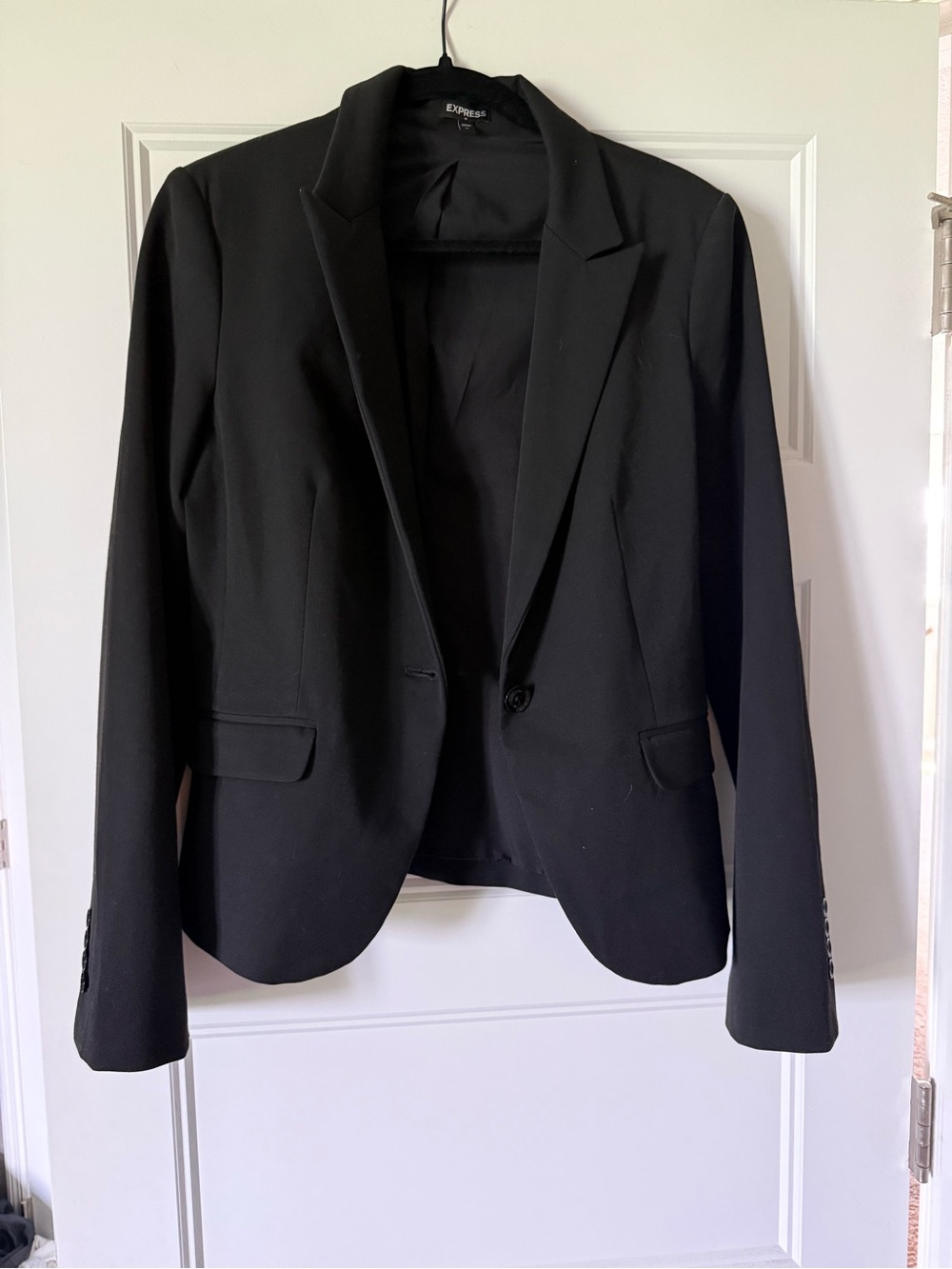 Express Black Single-Button Tailored Blazer